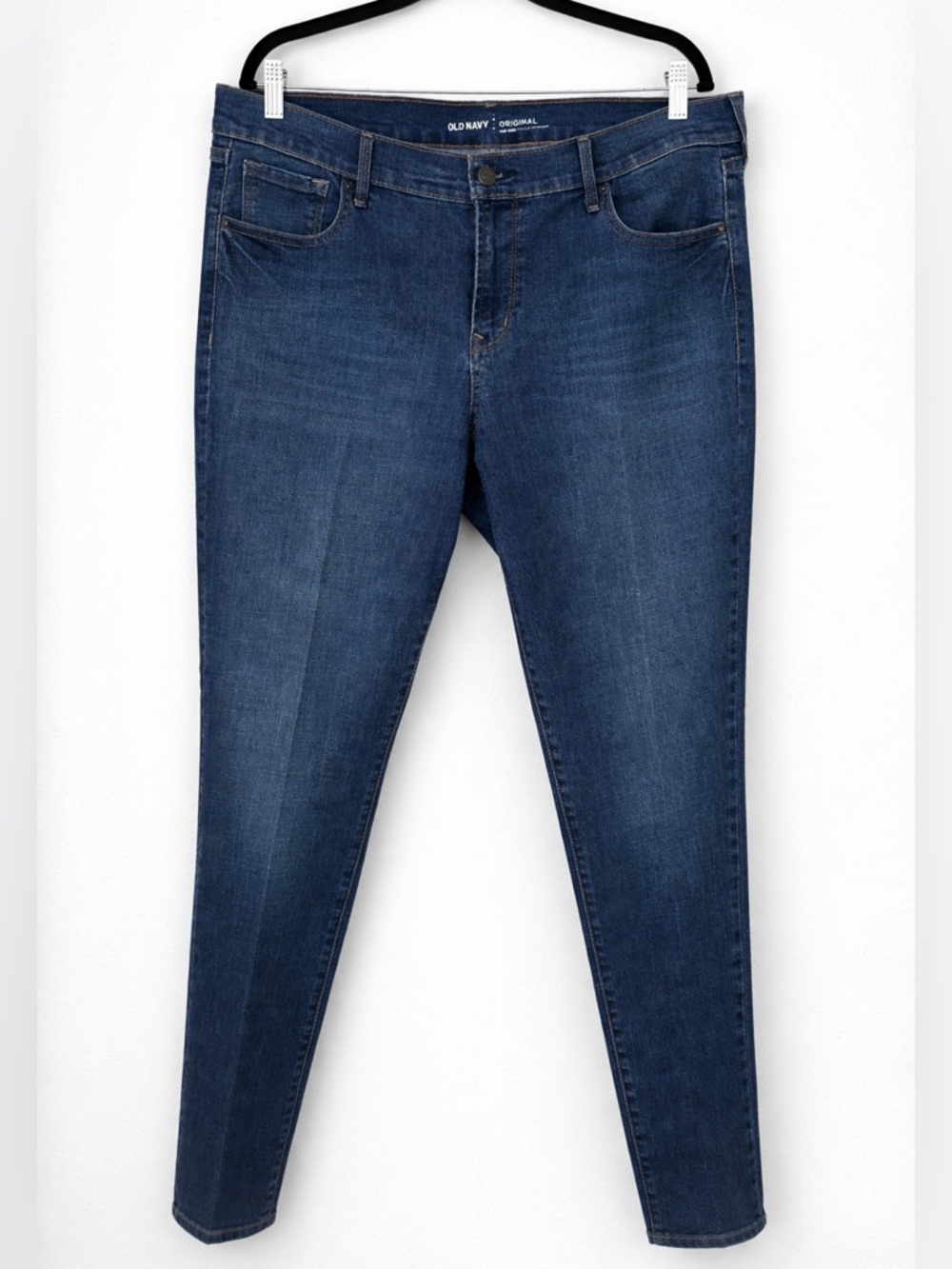 Old Navy Blue Straight Leg Jeans Women’s 14 Long 33” Inseam Stretch